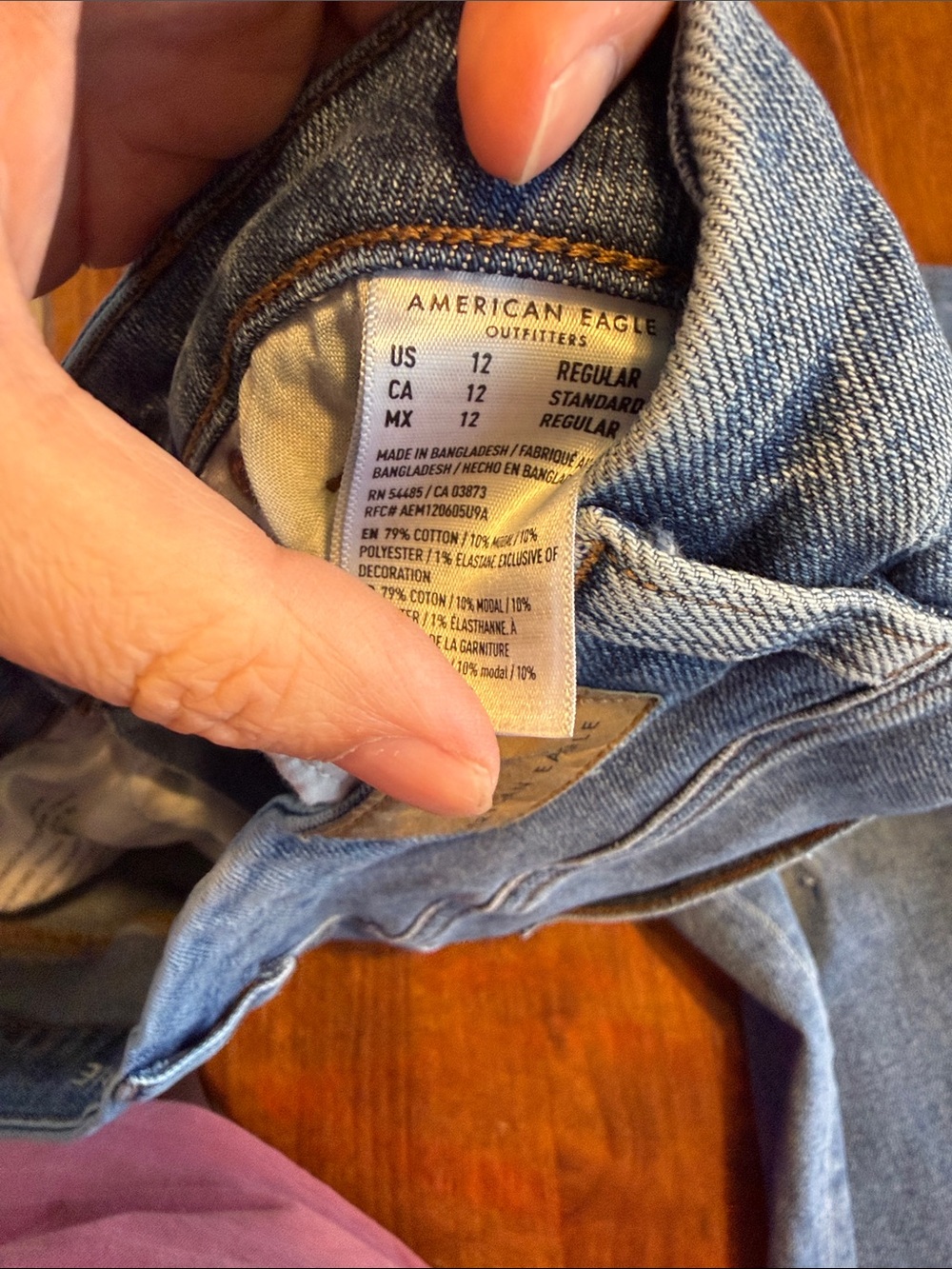 Womens Distressed Blue Denim Jeans - Picture 4 of 5